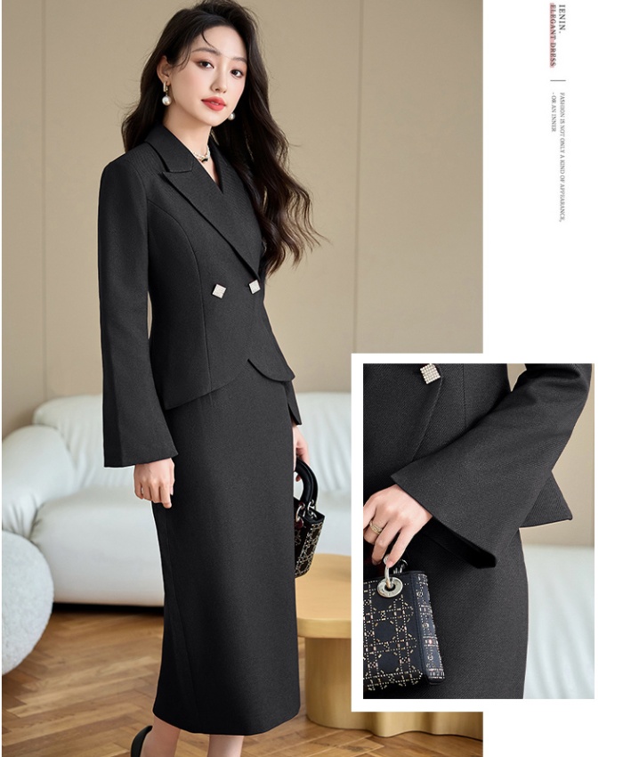All-match autumn coat profession skirt 2pcs set