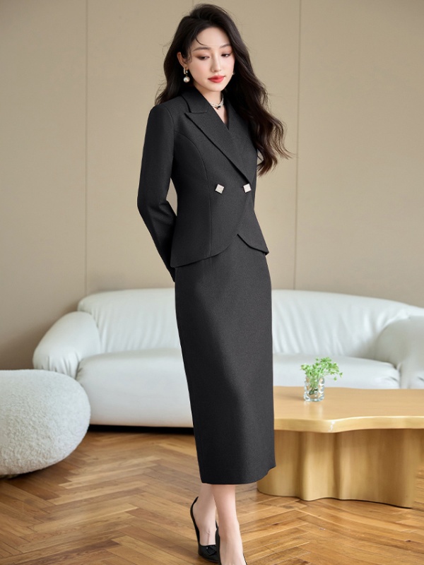 All-match autumn coat profession skirt 2pcs set