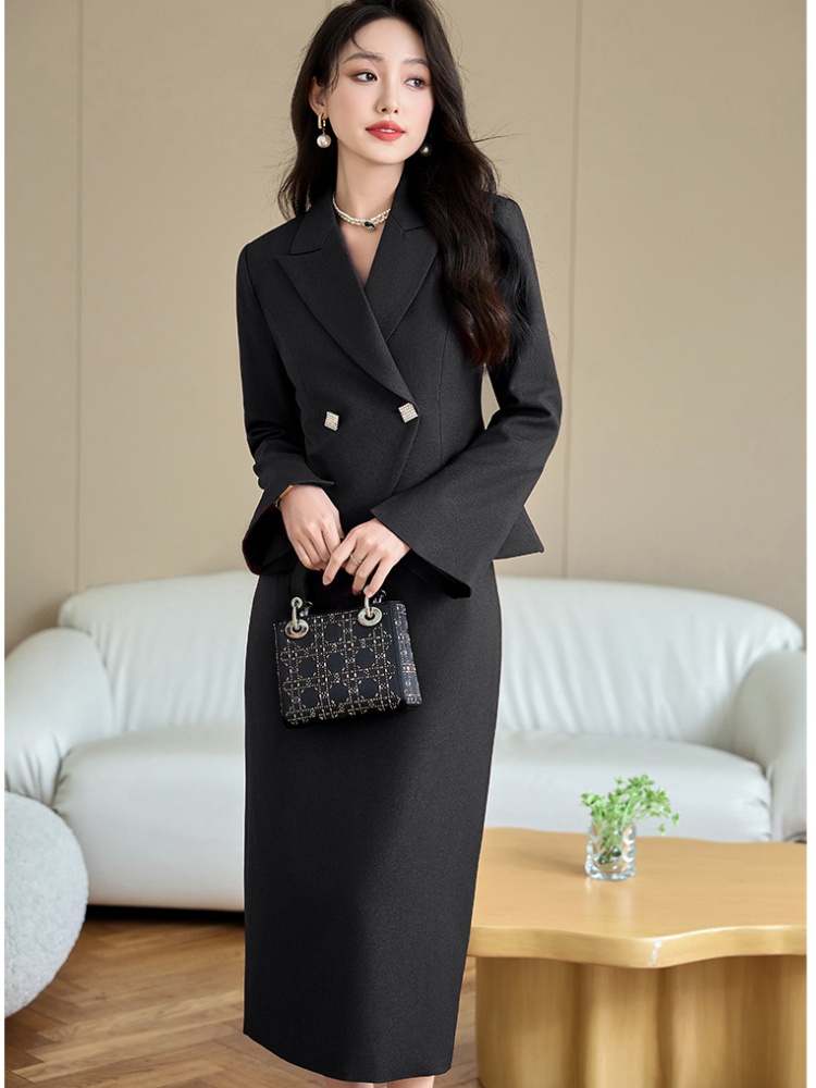 All-match autumn coat profession skirt 2pcs set