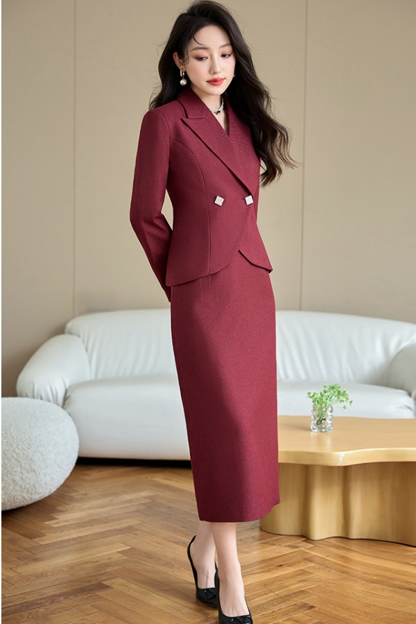 All-match autumn coat profession skirt 2pcs set