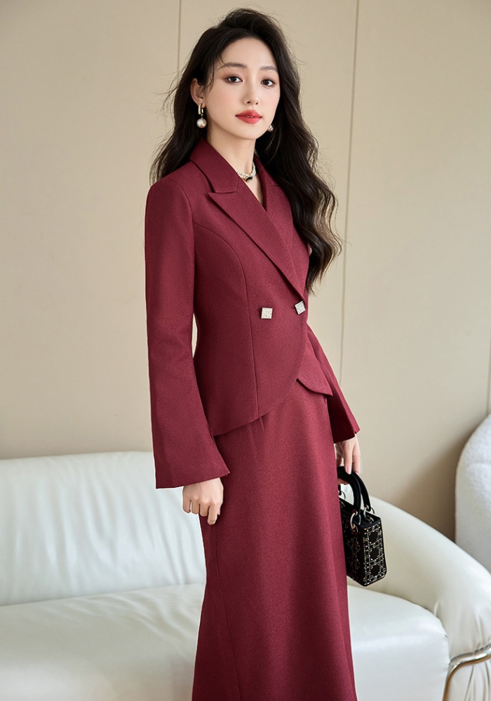 All-match autumn coat profession skirt 2pcs set