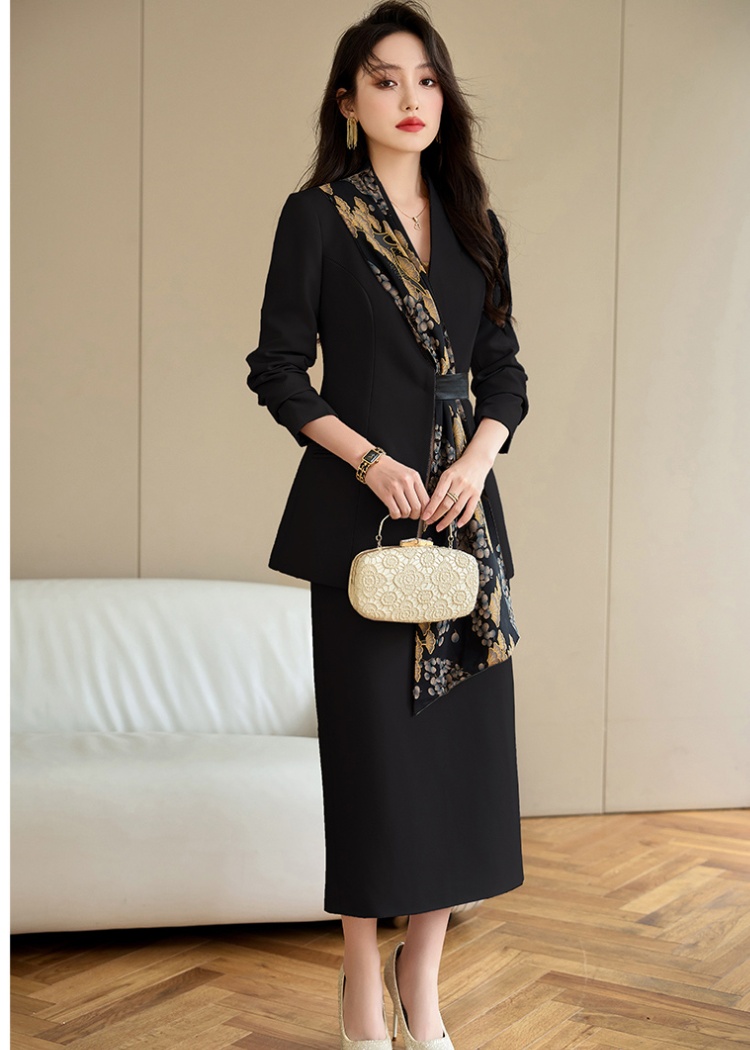 Autumn slim coat profession temperament skirt 2pcs set
