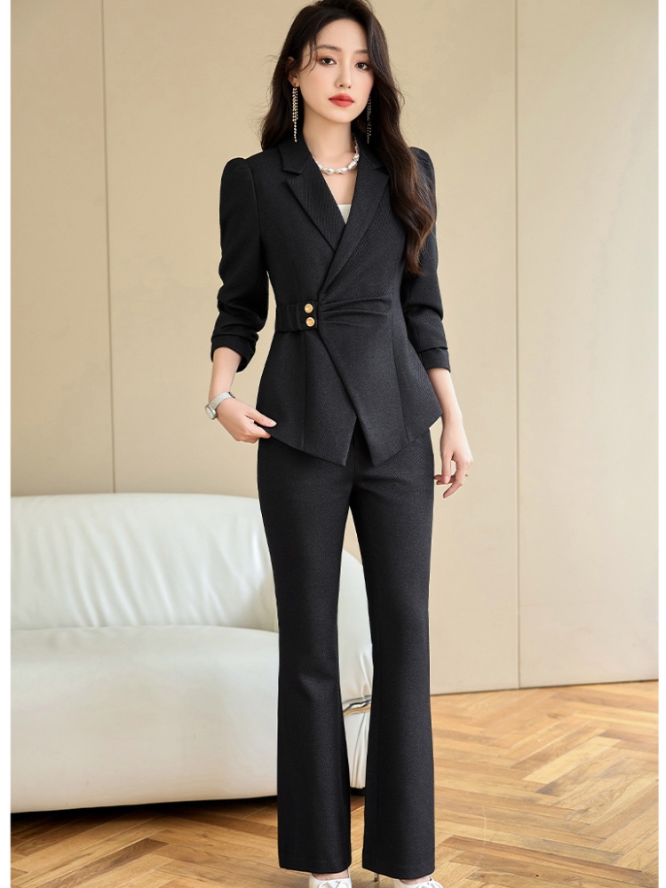 Commuting suit pants coat 2pcs set for women