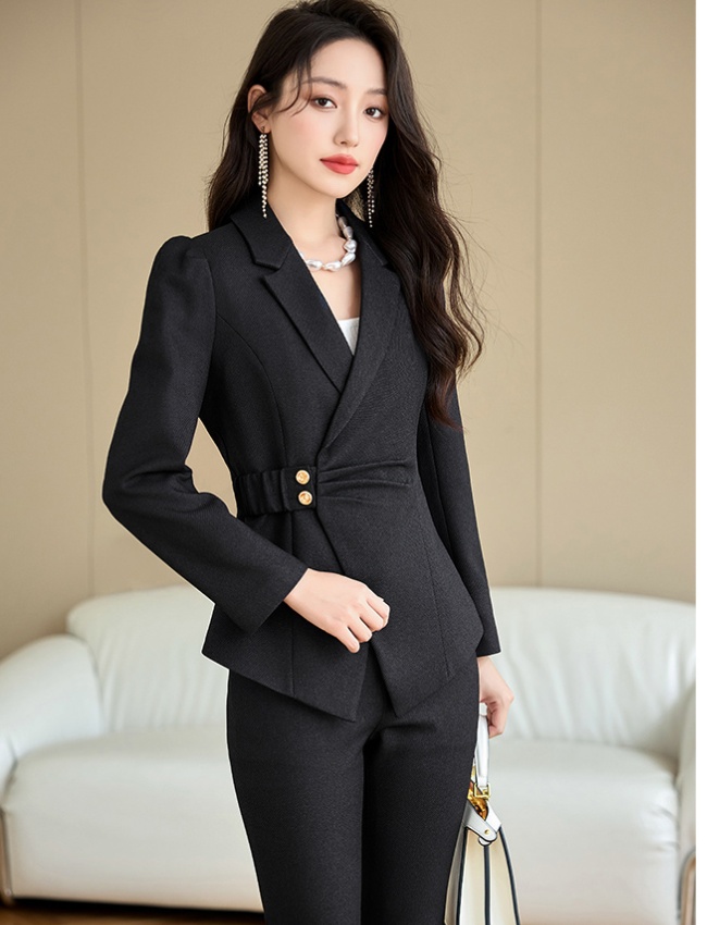 Commuting suit pants coat 2pcs set for women