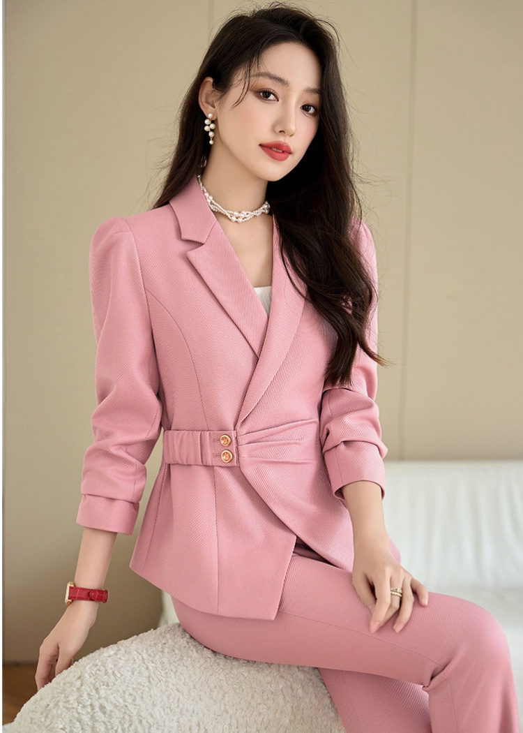 Commuting suit pants coat 2pcs set for women