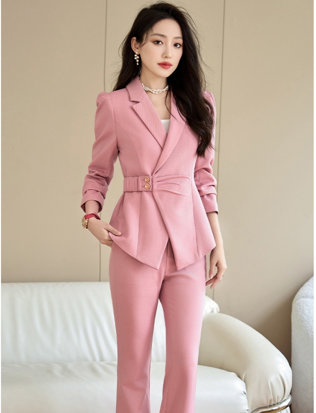 Commuting suit pants coat 2pcs set for women
