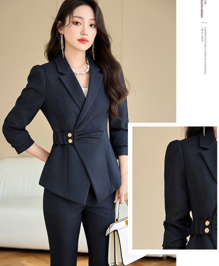 Commuting suit pants coat 2pcs set for women