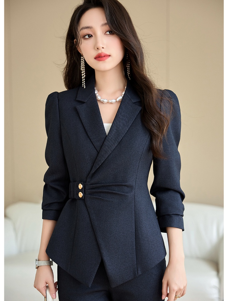Commuting suit pants coat 2pcs set for women