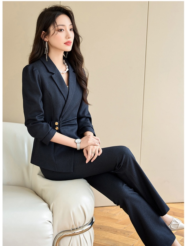 Commuting suit pants coat 2pcs set for women