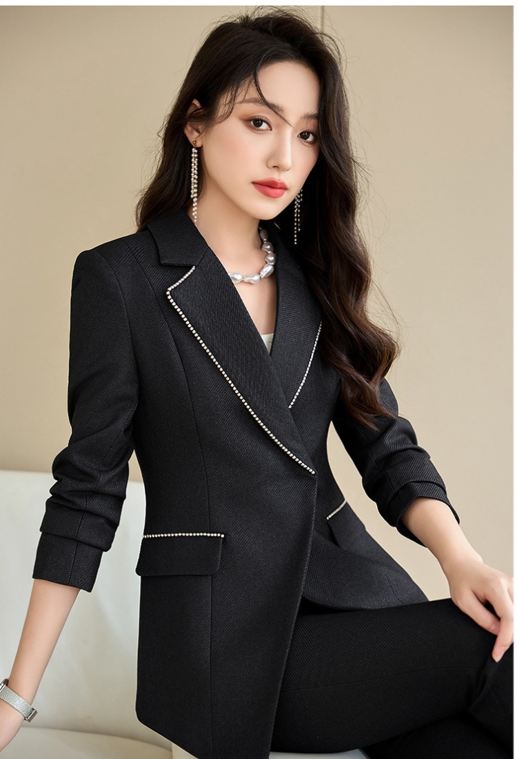 Commuting profession coat slim suit pants 2pcs set for women