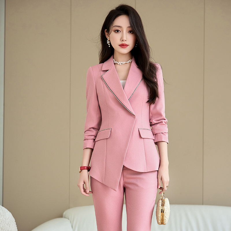 Commuting profession coat slim suit pants 2pcs set for women