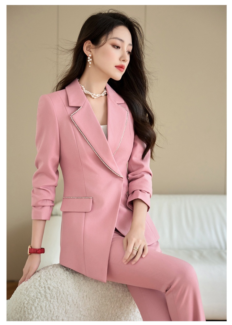 Commuting profession coat slim suit pants 2pcs set for women