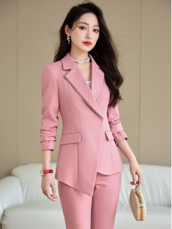 Commuting profession coat slim suit pants 2pcs set for women