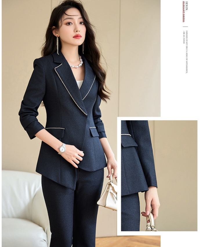 Commuting profession coat slim suit pants 2pcs set for women