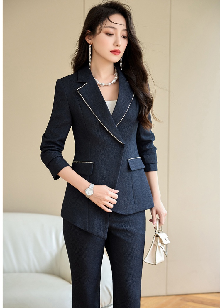 Commuting profession coat slim suit pants 2pcs set for women