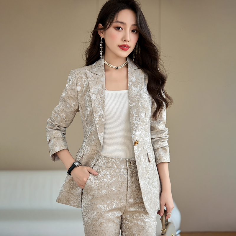 Autumn temperament coat profession slim suit pants 2pcs set