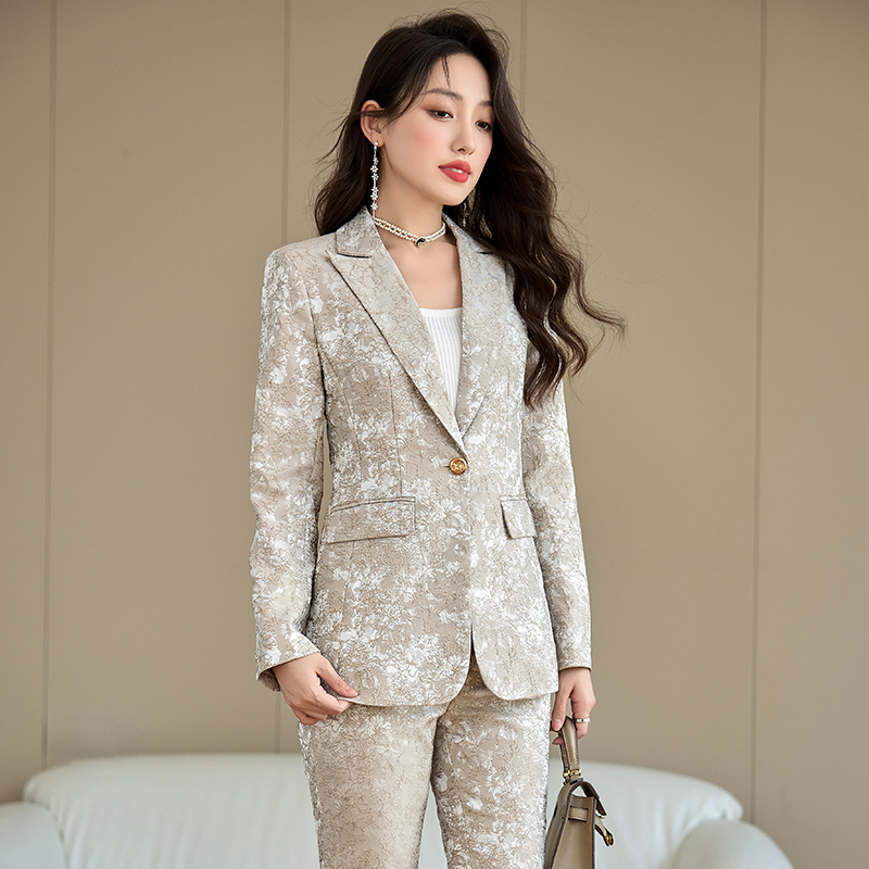Autumn temperament coat profession slim suit pants 2pcs set