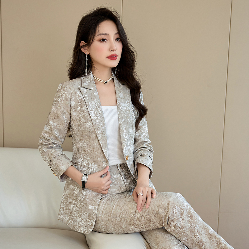 Autumn temperament coat profession slim suit pants 2pcs set