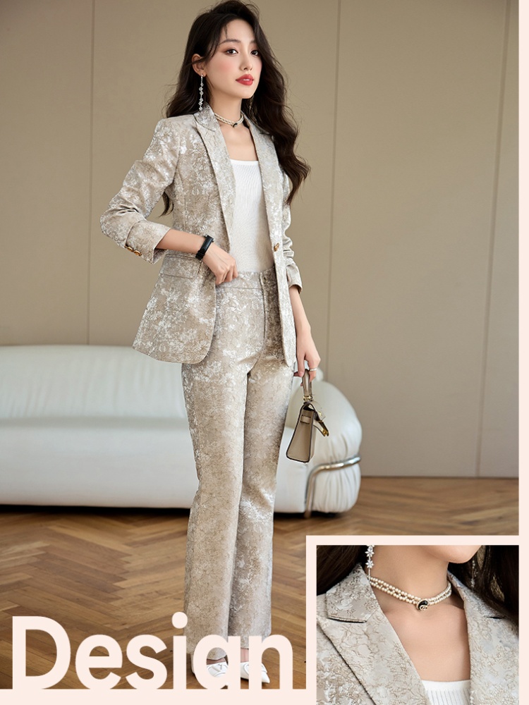 Autumn temperament coat profession slim suit pants 2pcs set
