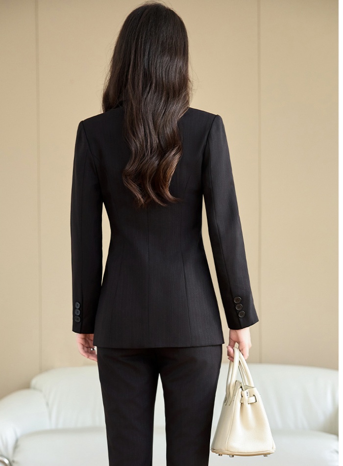 Slim temperament coat all-match business suit 2pcs set for women