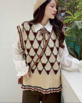 Knitted sweater sleeveless waistcoat for women