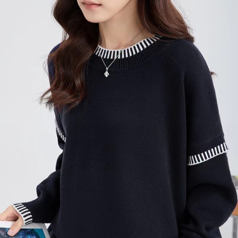 Bottoming knitted tops lazy sweater for women