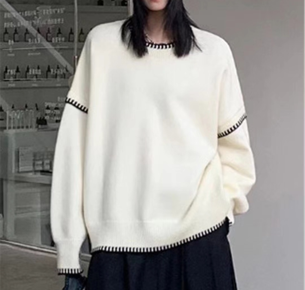Bottoming knitted tops lazy sweater for women