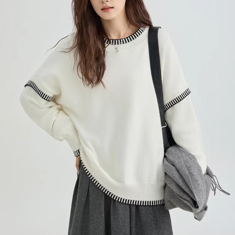 Bottoming knitted tops lazy sweater for women