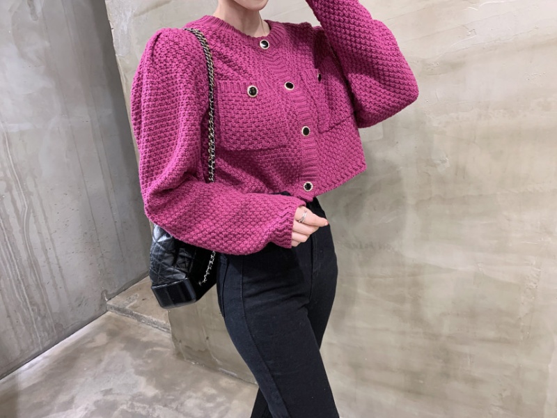 Korean style all-match small cardigan single-breasted coat