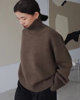 Knitted bottoming shirt lazy sweater for women