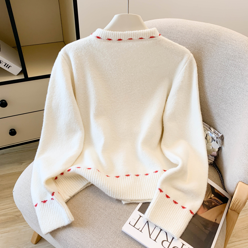 Niche all-match tender coat sweet loose retro sweater