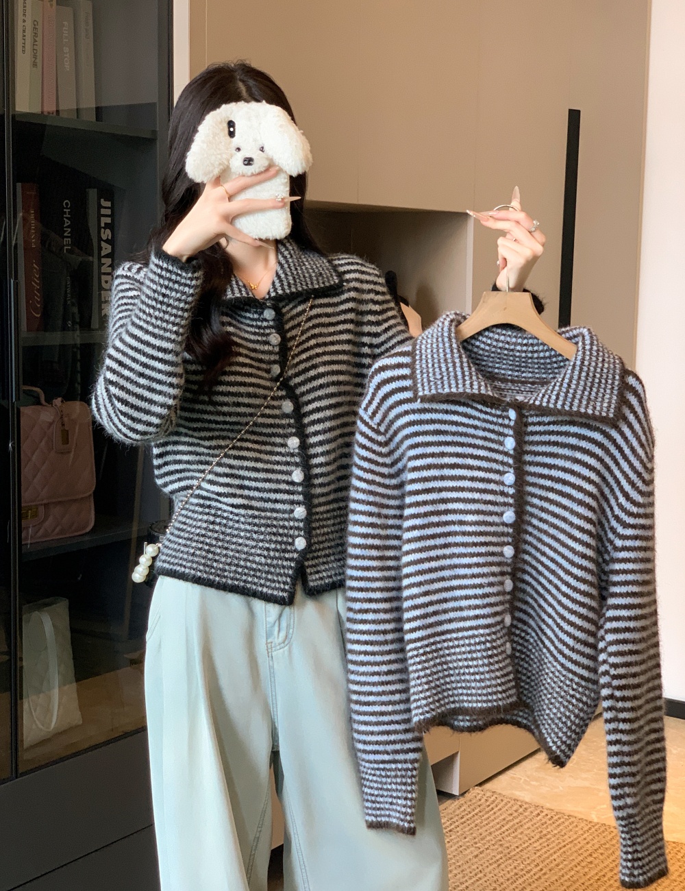 Cstand collar sweater Korean style tops for women