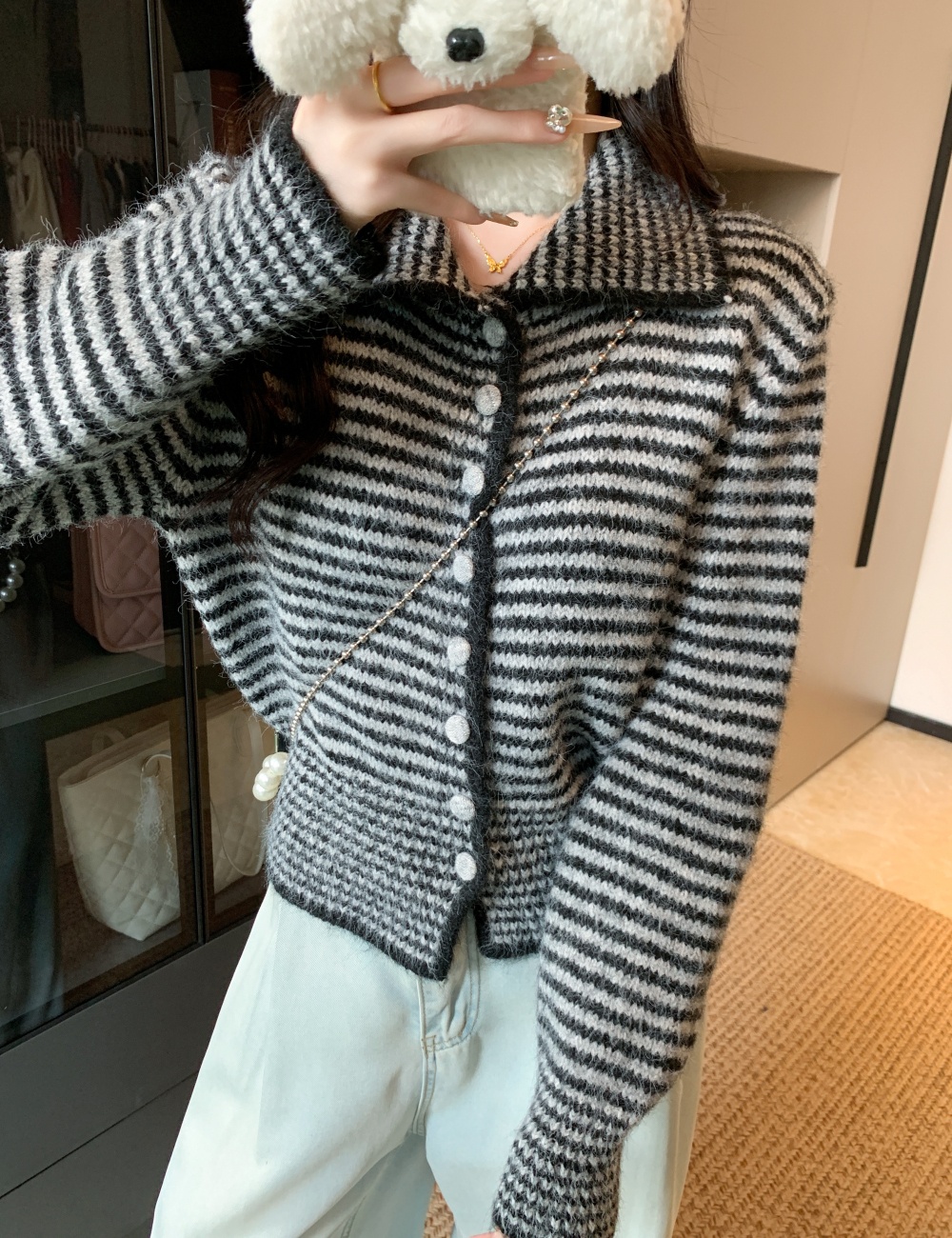Cstand collar sweater Korean style tops for women