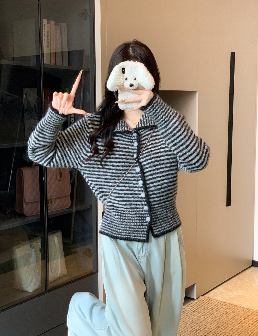 Cstand collar sweater Korean style tops for women