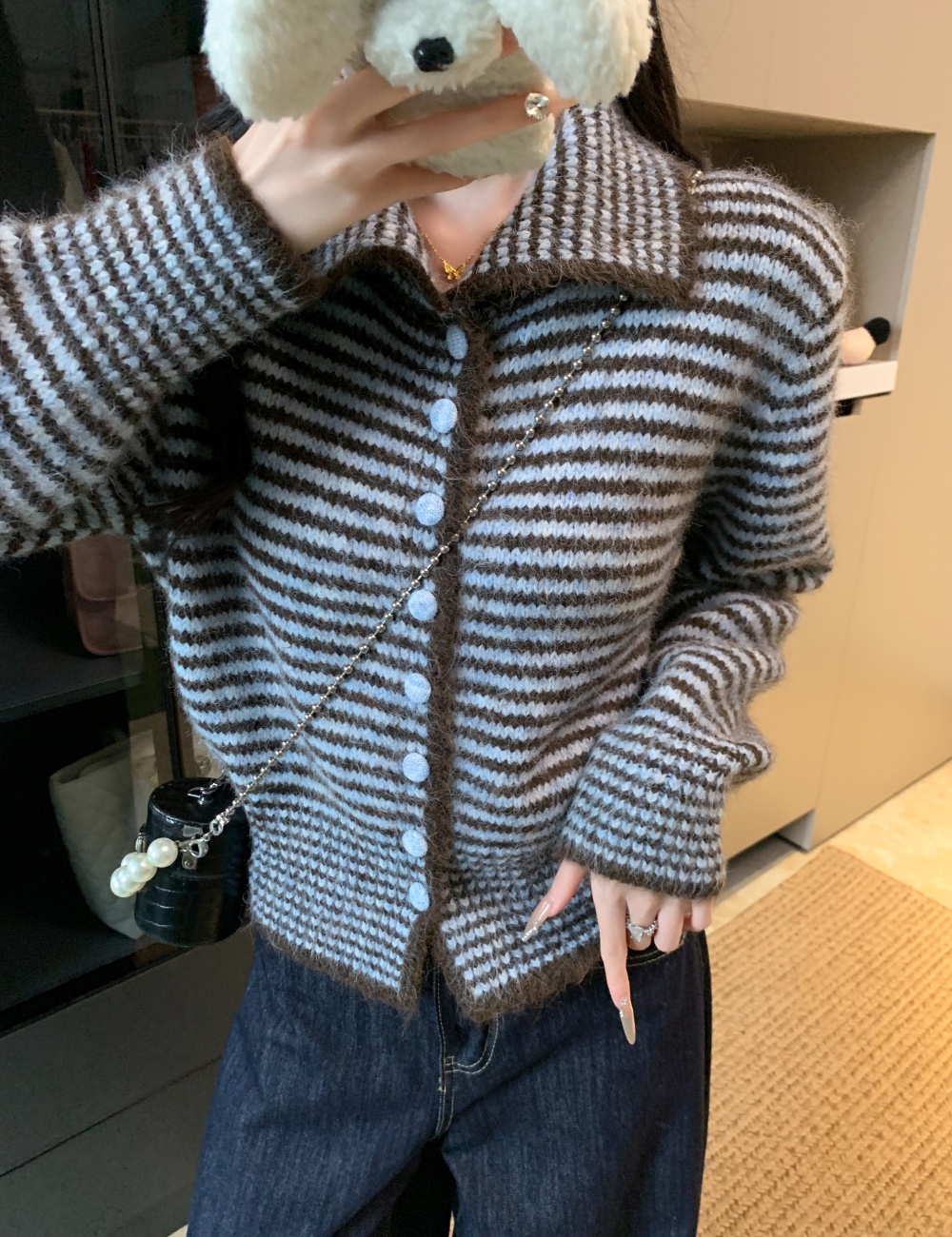 Cstand collar sweater Korean style tops for women