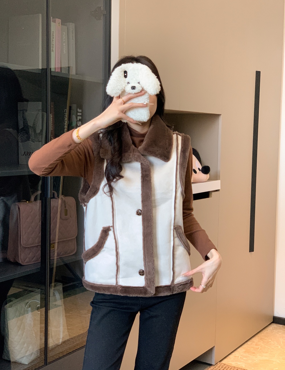 With coat autumn and winter tops for women