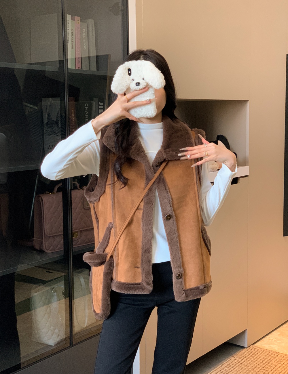 With coat autumn and winter tops for women