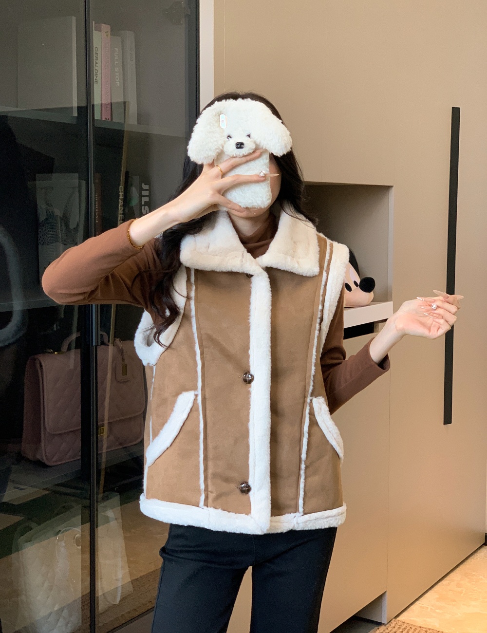 With coat autumn and winter tops for women