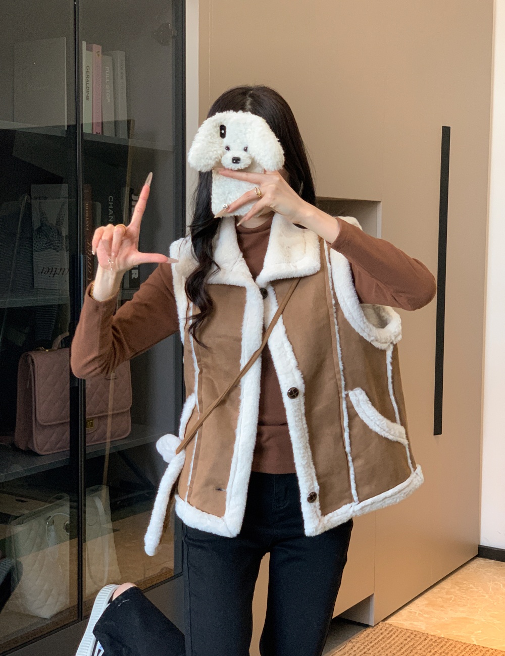 With coat autumn and winter tops for women