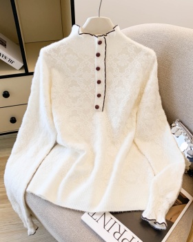 Temperament all-match T-shirt knitted tops for women