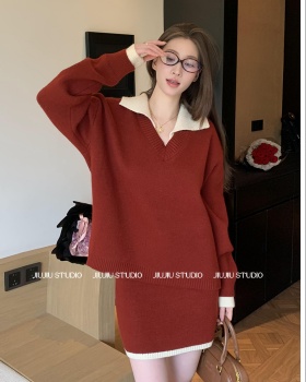 Simple skirt mixed colors tops a set for women