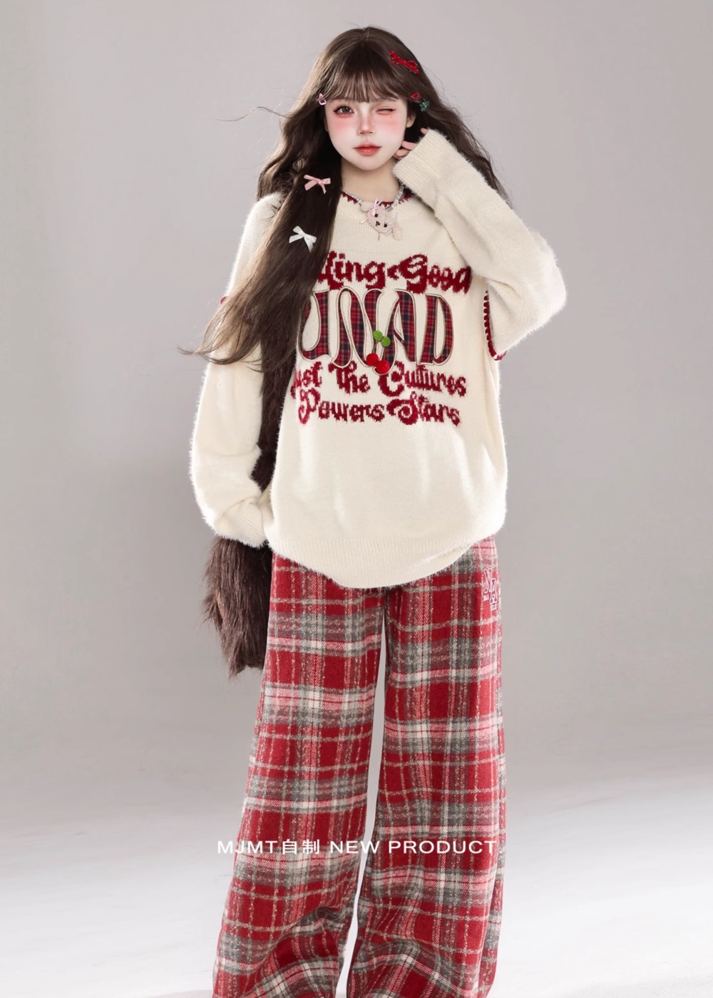 Knitted retro inside the ride sweater loose lazy tops
