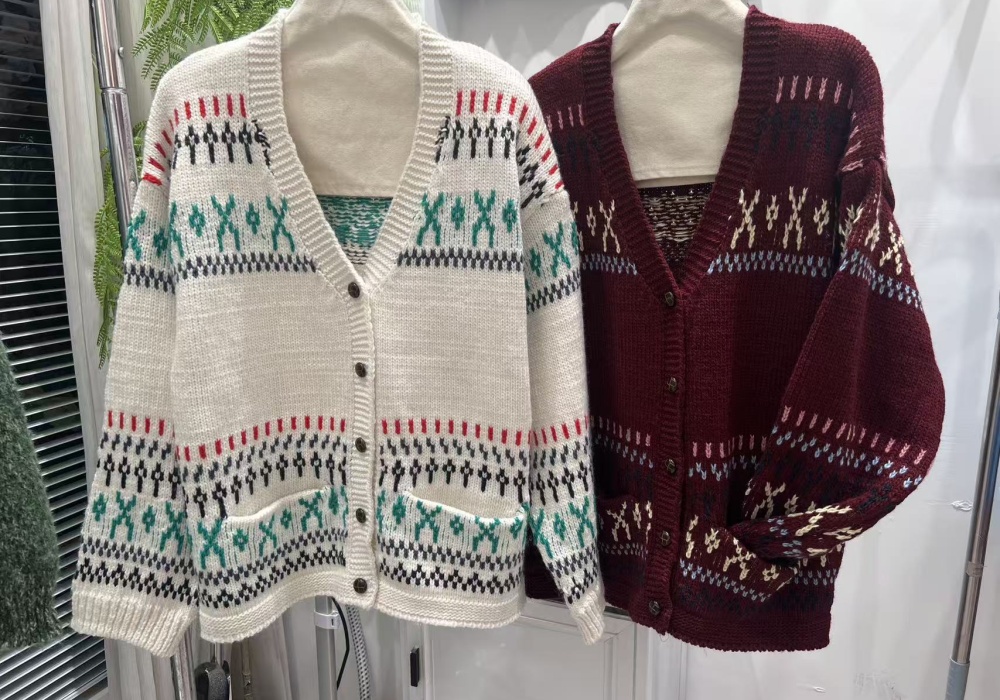 Autumn and winter jacquard sweater lazy cardigan for women
