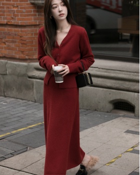 Spring and autumn cardigan sweater 2pcs set for women