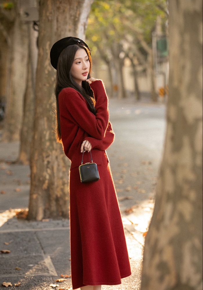 Spring and autumn cardigan sweater 2pcs set for women