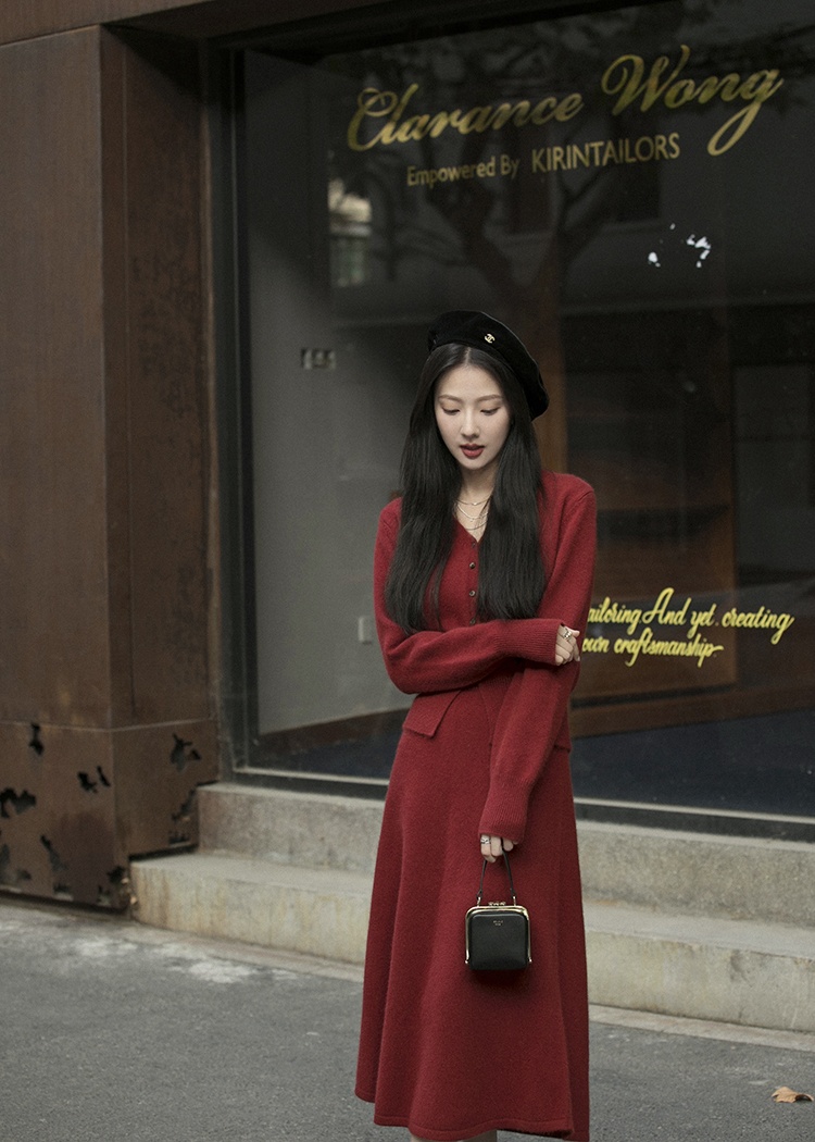 Spring and autumn cardigan sweater 2pcs set for women