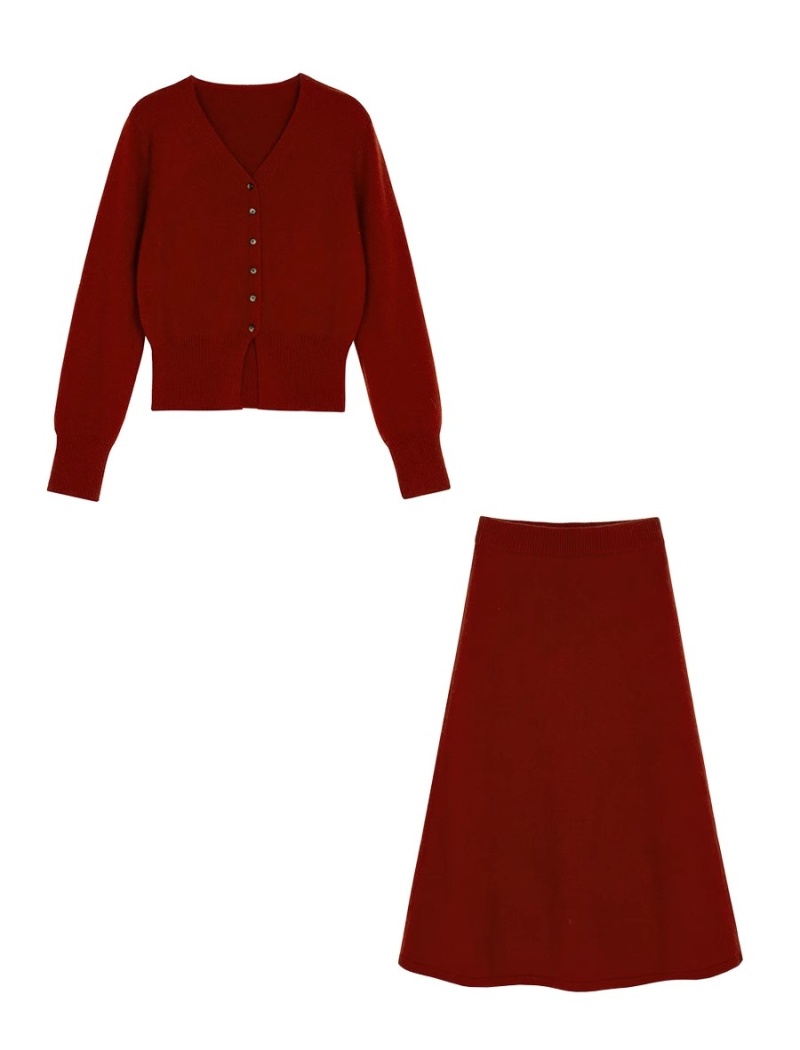 Spring and autumn cardigan sweater 2pcs set for women