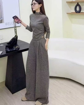 High waist T-shirt slim casual pants 2pcs set