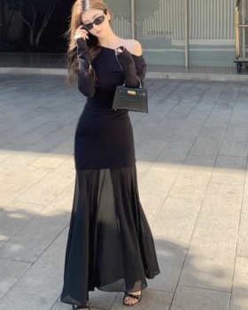 Enticement mermaid splice gauze dress for women