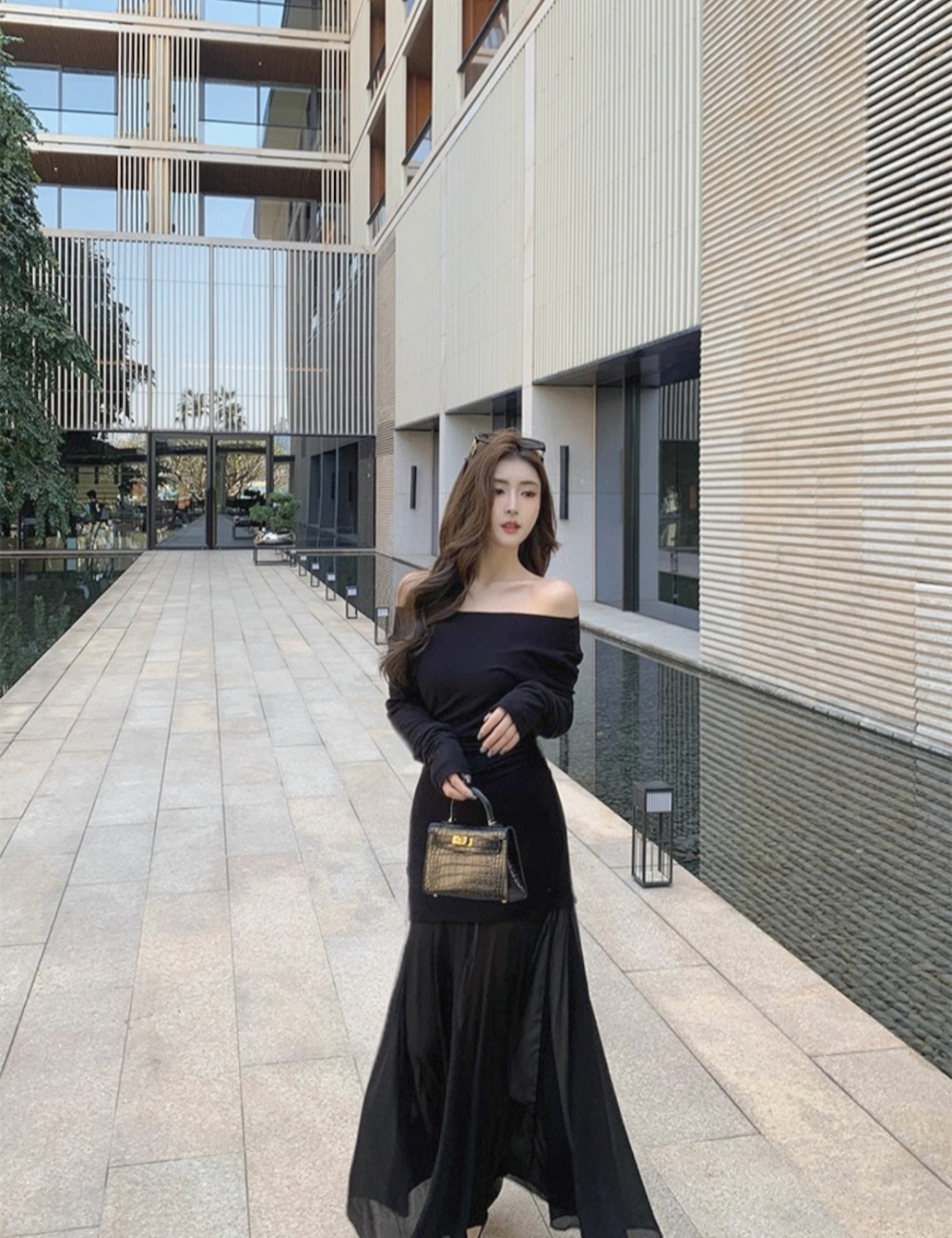 Enticement mermaid splice gauze dress for women